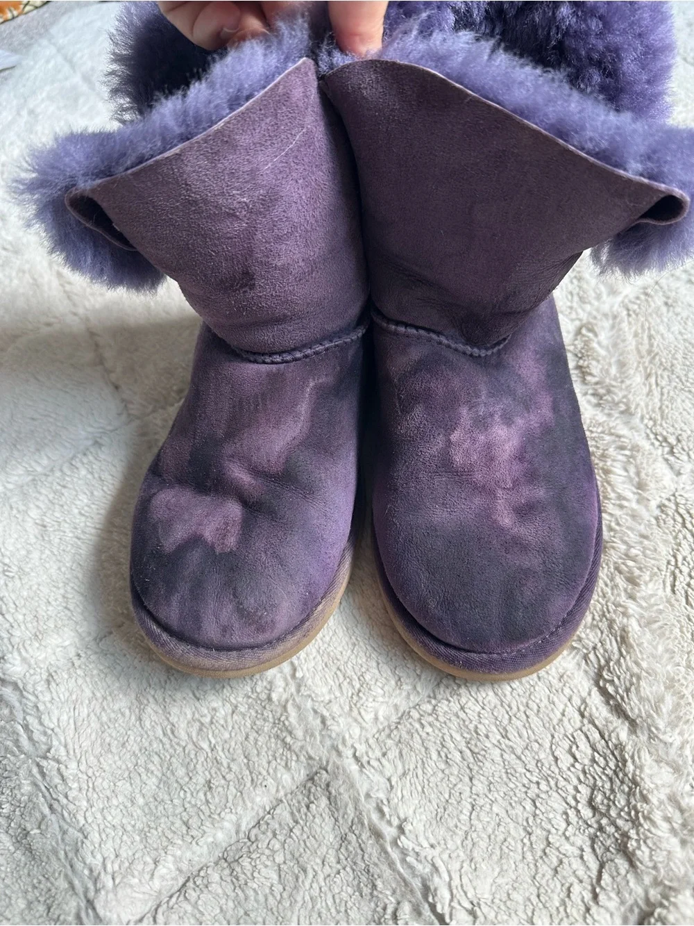 *FLAWED* Ugg Australia | Purple Bailey Button Boots Shoes | Size 4 Girls